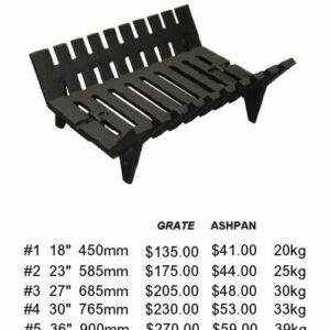 Fire grates for open fireplace sizes and prices