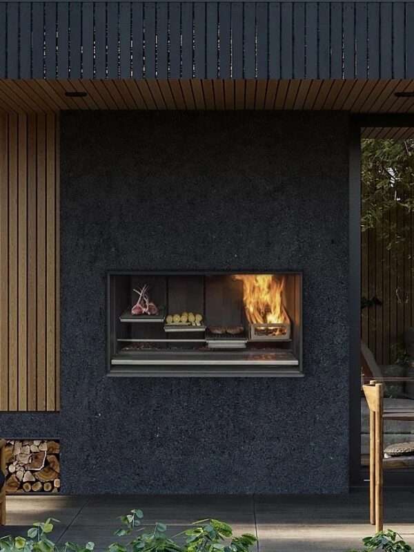 Escea EK1250 Outdoor Wood Fireplace Kitchen