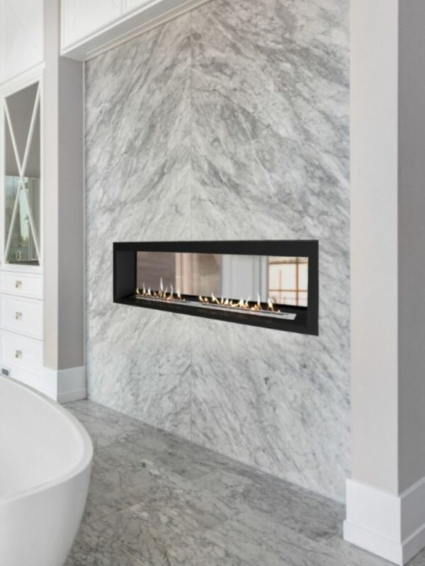 Icon Fires Double Sided Slimline Ethanol Firebox 1650 with Black Fascia