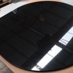 Castworks Granite TEARDROP Hearth for corner- BLACK GALAXY 1150mm x 1150mm - Image 3