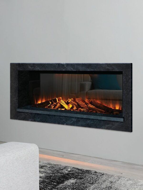 British Fires Holbury 1600 Open Electric Fireplace with Grey Suite